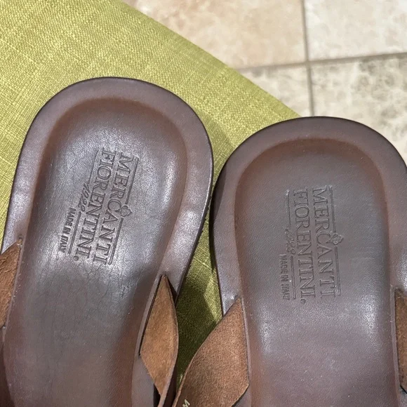 Mercanti Fiorentini Brown Sandals with Toe Loop - Picture 2 of 11